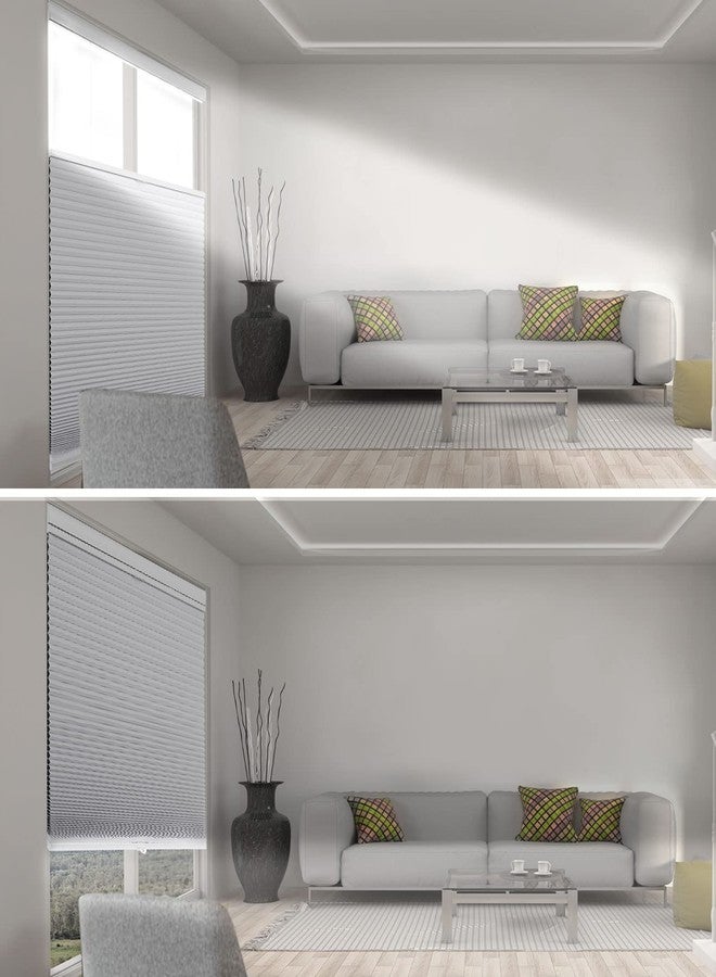 MYshade Top Down Bottom Up Shade Cordless Cellular Shades Blackout Blinds for Indoor Windows Room Darkening Window Blinds & Shades Easy to Install 34" W X 72" H (White) - Image 4